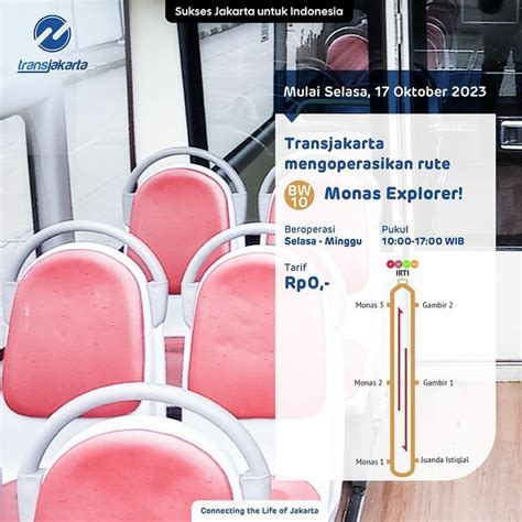 Rute Baru Bus Wisata Transjakarta BW 10 Monas Explorer