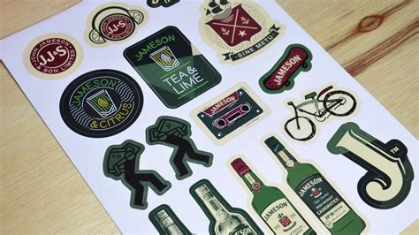 Digital Vinyl Sticker Sheet Jameson Sambastudio®