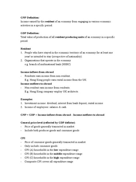 GNP Definition | PDF | Consumer Price Index | Gross Domestic Product