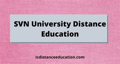 Svn University Distance Education Admission Lpu Ug Pg