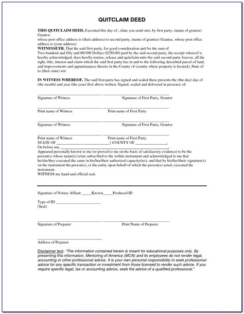 Free Printable Quit Claim Deed Washington State Form Free Printable