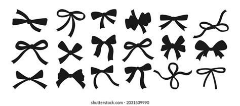 Bow Clipart Set Decorative Colourful Silhouette Stock Vector (Royalty ...