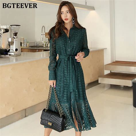 Bgteever Vintage Hollow Out Lace Women Long Dress Bandage Elegant