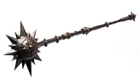 Premium Photo Historical Mace With Spikes On White Background