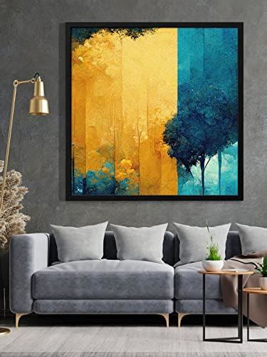 Store Yellow And Blue Abstract Modern Art Wall Painting For Living