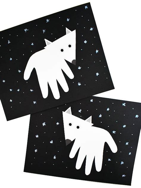 Handprint Arctic Fox Craft Fox Crafts Winter Animal Crafts Arctic