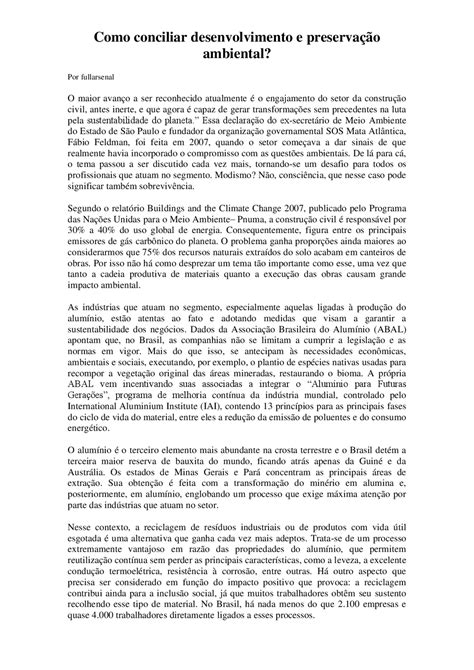 Como Podemos Conciliar Progresso E Conservação Ambiental