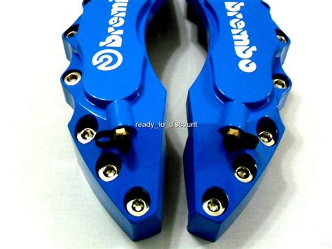 BIG LIGHT BLUE BREMBO STYLE BRAKE CALIPER COVERS KIT 4PCS FRONT REAR