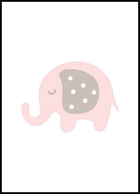 Nordic Elephant Poster Babydruk Birth Poster 1 1 Scale Original