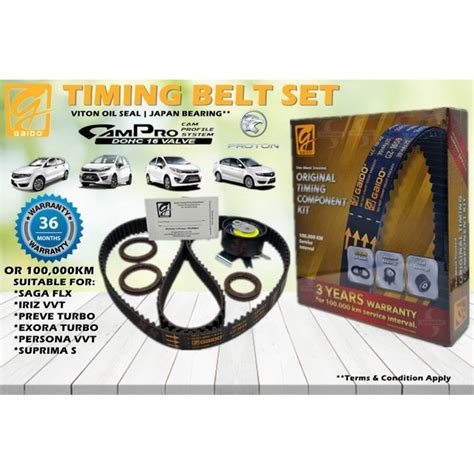 S2U Gaido Timing Belt Proton Saga FLX Iriz VVT Preve Turbo Exora