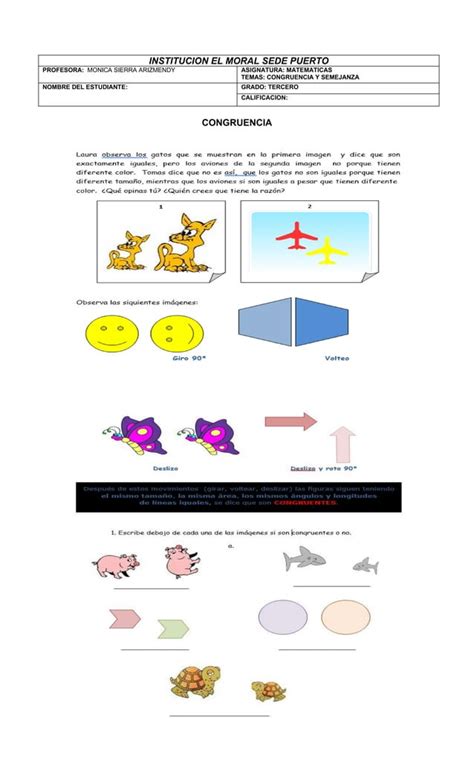 Guia Matematicas 3 Congruencia Y Semejanza PDF