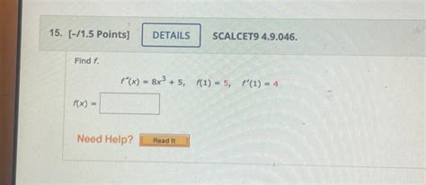 Solved Points Scalcet Find F Chegg