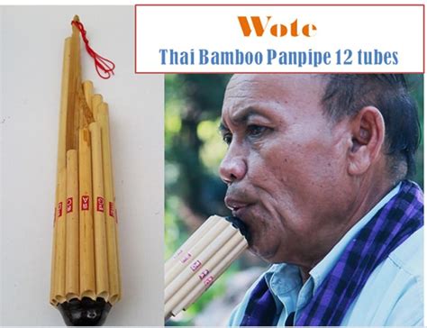 Wote Thai Bamboo Instrument Traditional Musical Panpipe Handmade Flute ...