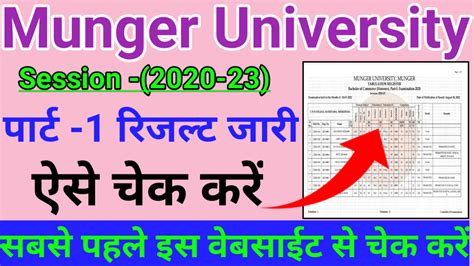 Munger University Degree Part Result Released Session