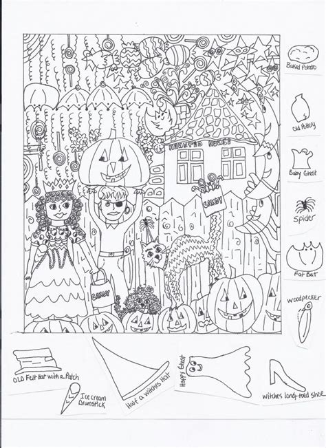 Halloween Hidden Objects Worksheets – AlphabetWorksheetsFree.com