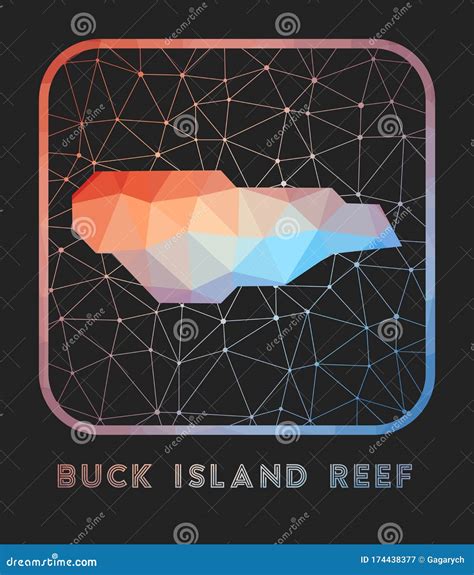 Buck Island Reef Map Design Stock Vector Illustration Of Poly