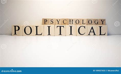 Political Psychology Text From Wooden Cubes The Term Psychology