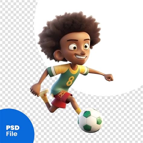 Render D De Una Plantilla Psd De Un Ni O Afroamericano Jugando Al