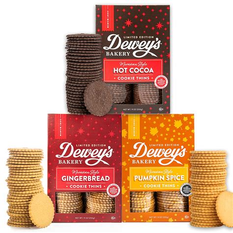 Deweys Bakery Pumpkin Spice Hot Cocoa And Gingerbread Moravian Cookie Thins Holiday