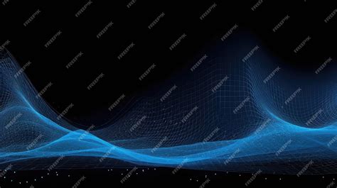 Premium Photo | Blue Abstract Light Waves on Dark Background