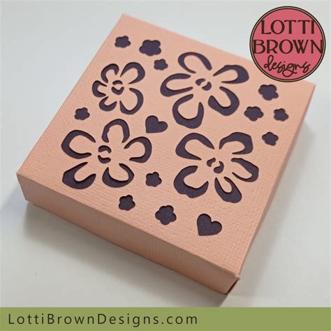 Pretty Cardstock Box Template With A Cute Floral Design