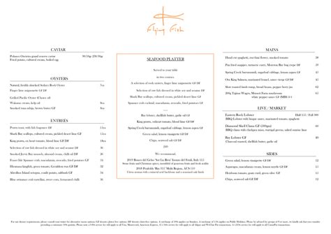 Menu 2024 - Flying Fish in Pyrmont (NSW) | TheFork