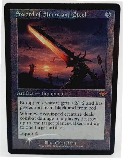 Foil Sword Of Sinew And Steel Retro Frame From Modern Horizons Magic