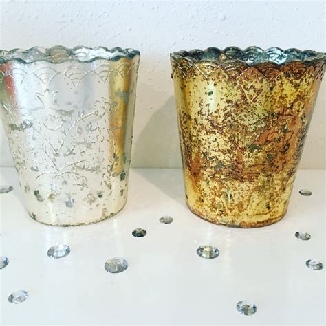 Gold Mercury Glass Votive Candle Holders 3 5 Inch