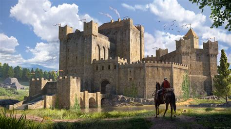 fantasy castle artwork fortress castle  junhong long