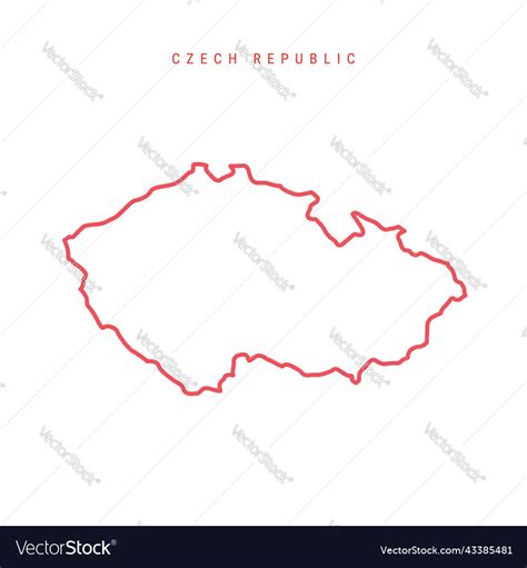 Czech Republic Editable Outline Map Royalty Free Vector