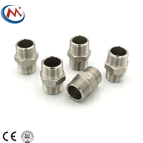 Npt Bspt Male Thread Stainless Steel Casting Hex Equal Adapter