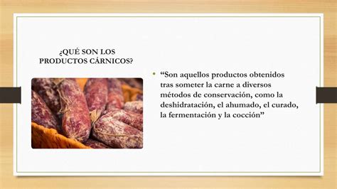 PRODUCTOS CARNICOS DIFINICION Y CLASIFICACION PPT