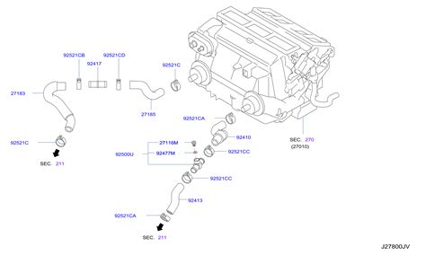 Infiniti Qx Hybrid Base Hvac Heater Hose Front Jk A