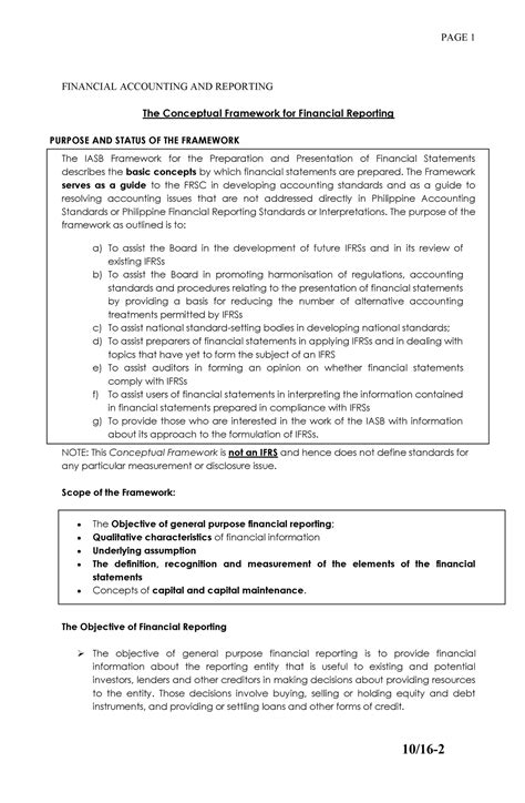 Accounting Review Conceptual Framework Financial Accounting And