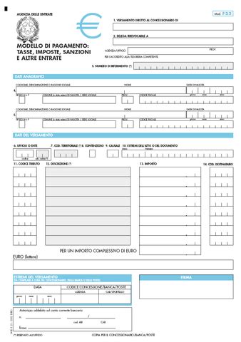 Che cosè il Modello F23 A cosa serve Come si compila Ecco alcune