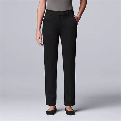 Womens Simply Vera Vera Wang High Waisted Slim Straight Trouser Pants