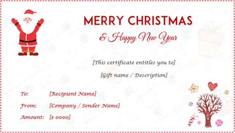 Christmas Gift Certificate Templates - Editable and Printable Designs