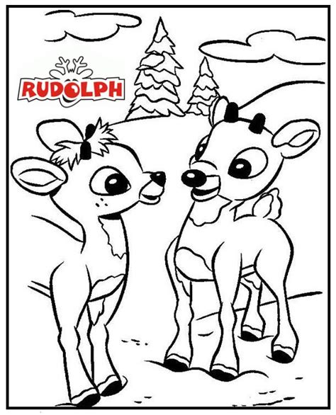 Rudolph The Reindeer Coloring Page For Kids To Print And Color With