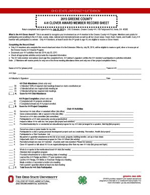 Fillable Online 4 H Member Enrollment Form County OSU Extension