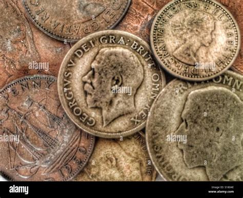 Collection of British pre-decimal coins Stock Photo - Alamy