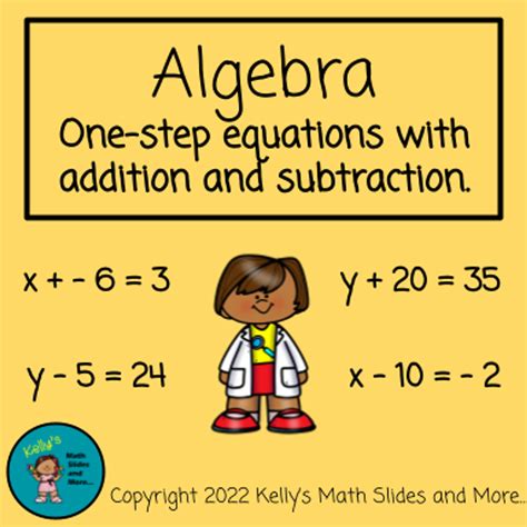 One Step Equations With Addition And Subtraction Digital Lesson