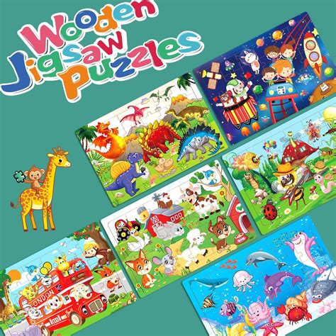 Colorful Wooden Jigsaw Puzzles for Kids Ages 3-6 - Philippines | Ubuy