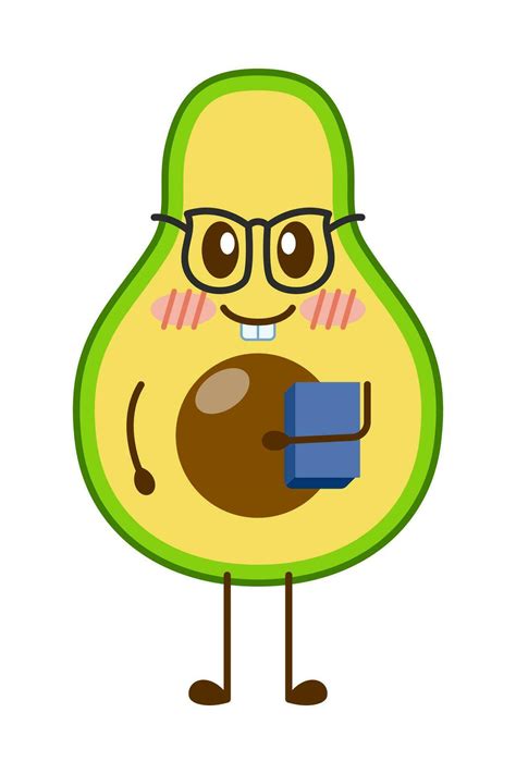 Avocado Cartoon Character Mascot Design Of Illustration Cute Avocado