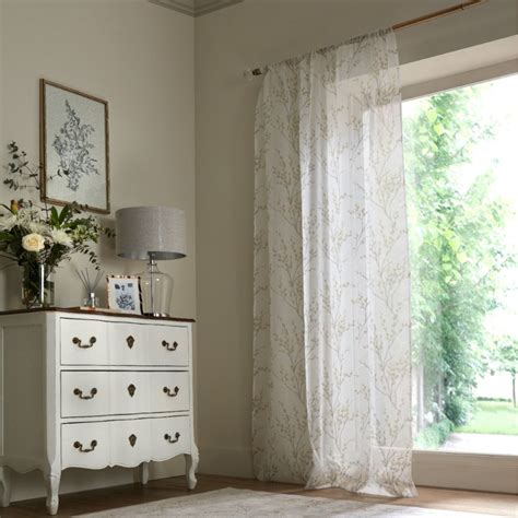 Laura Ashley Pussy Willow Voile Curtain Dove Grey Slot Top Closs Hamblin