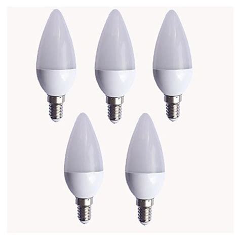 5pack 3W LED bougie ampoule E14 E27 B22 B15 110V 220V baïonnette LED