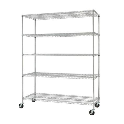 Trinity Ecostorage Chrome Tier Rolling Heavy Duty Steel Wire Shelving