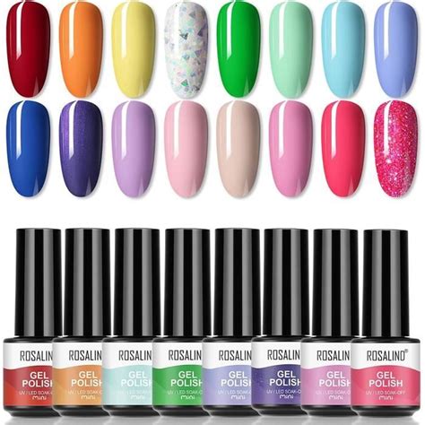 ROSALIND Vernis Semi Permanent été 16 Couleurs Mini Vernis à Ongles Gel