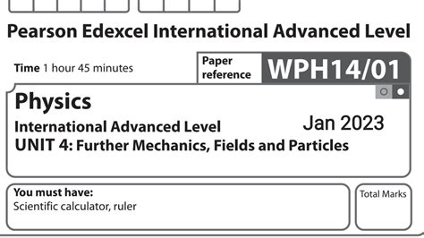 Ial Physics Unit January Question Paper Solution Edexcel Wph