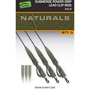 Fox Carp Edges Naturals Submerge Power Grip Lead Clip Leaders G Nstig