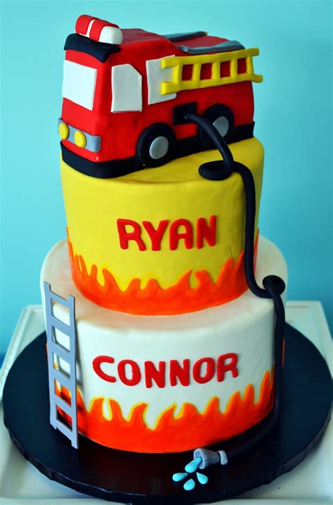 Fire Truck Cake | Firetruck cake, Cake, Truck cakes